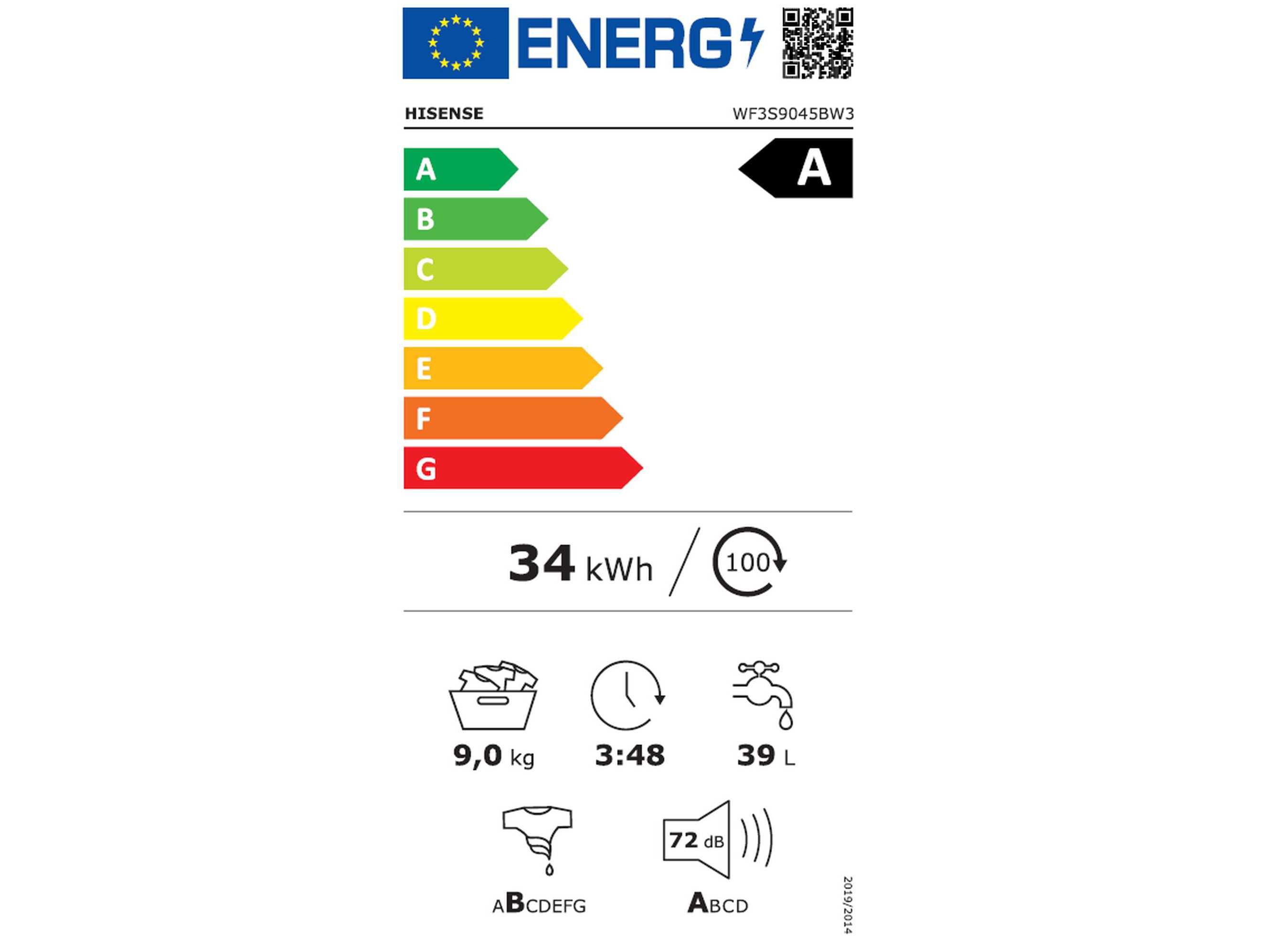 M&Aacute;QUINA DE LAVAR ROUPA HISENSE WF3S9045BW3 - BRANCO A 9KG image number 6