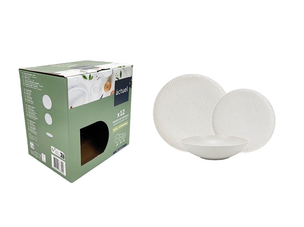 SERVI&Ccedil;O 12PCS ACTUEL PORCELANA RELEVO BEGE