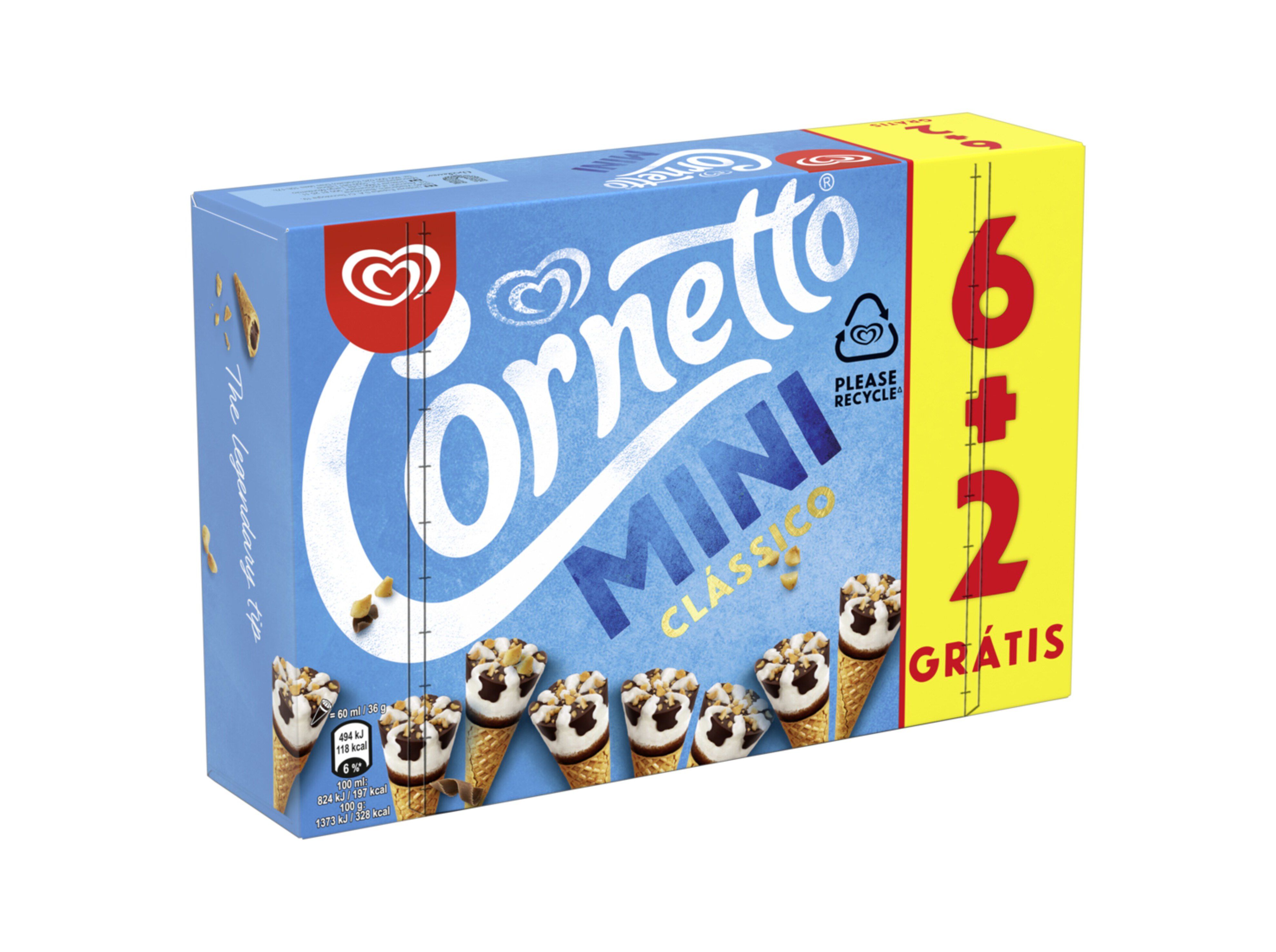 GELADO CORNETTO MULTIPACK MINI CL&Aacute;SSICO 8X60ML image number 0