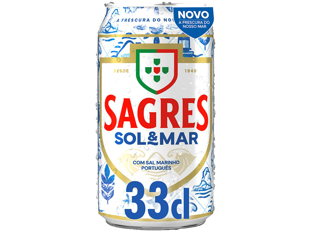 CERVEJA SAGRES SOL&MAR BRANCA LATA 0.33L image number 1