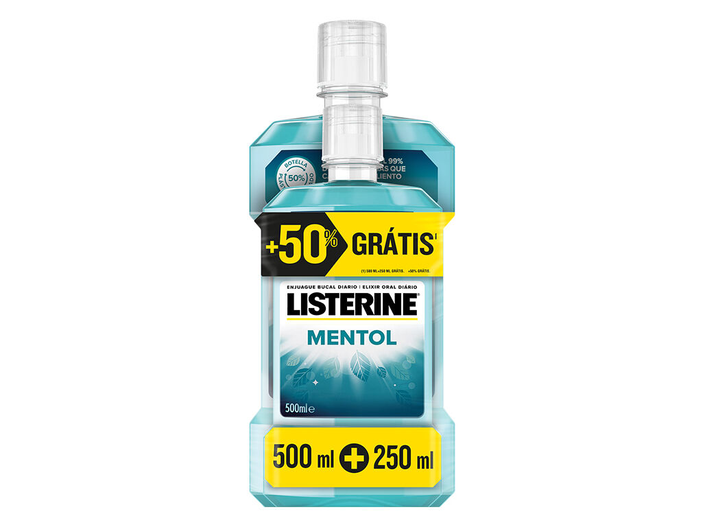 ELIXIR LISTERINE MENTOL 500ML MAIS 250ML