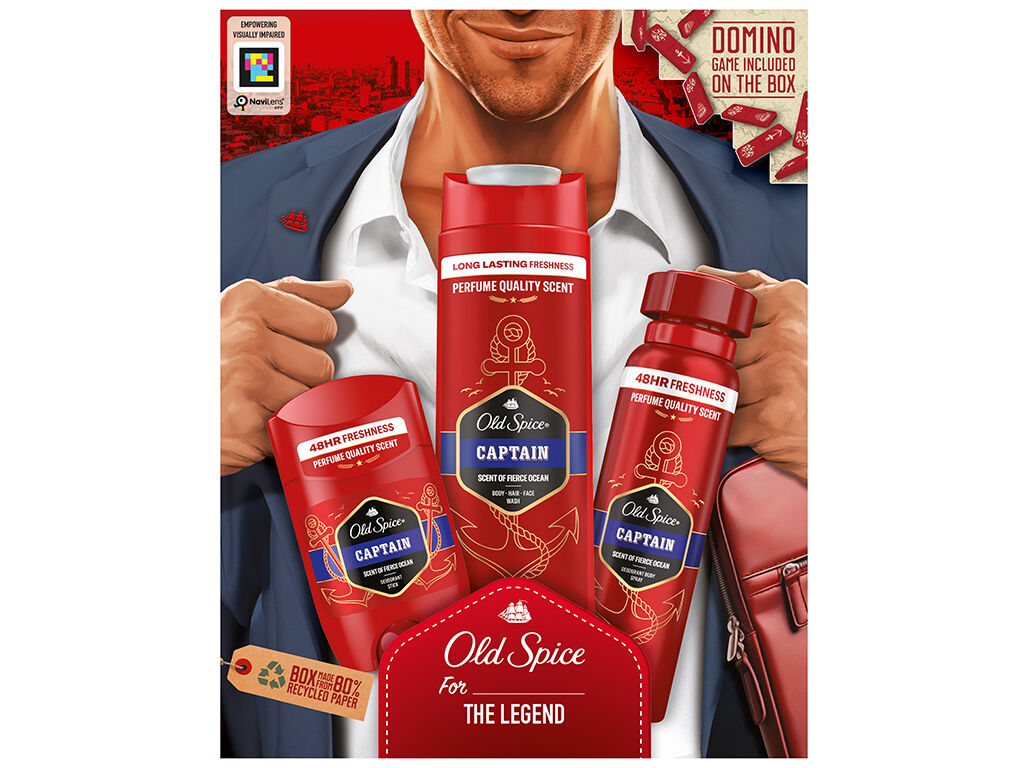 CONJUNTO OLD SPICE CAPTAIN STICK+SPRAY+GEL image number 0