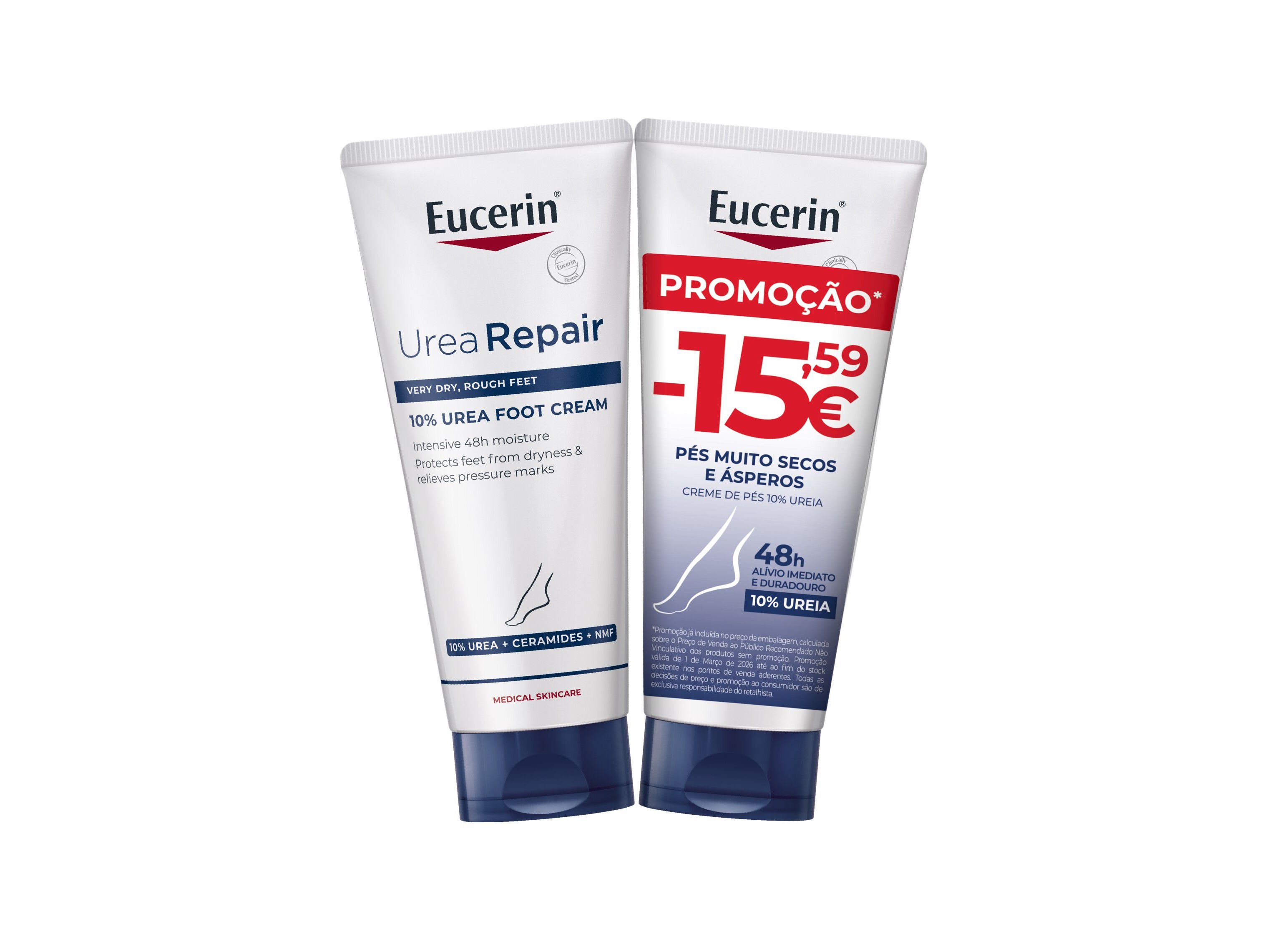 PACK CREME P&Eacute;S EUCERIN UREA REPAIR 10% 2X100ML image number 0