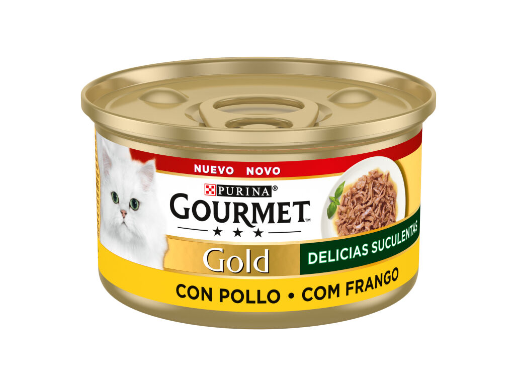 COMIDA H&Uacute;MIDA PARA GATO GOURMET GOLD DEL&Iacute;CIAS SUCULENTAS FRANGO 85G image number 1