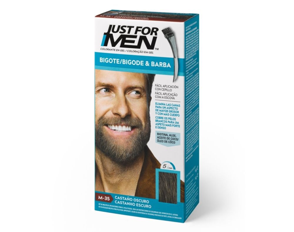 COLORA&Ccedil;&Atilde;O JUST FOR MEN BARBA E BIGODE CASTANHO ESCURO