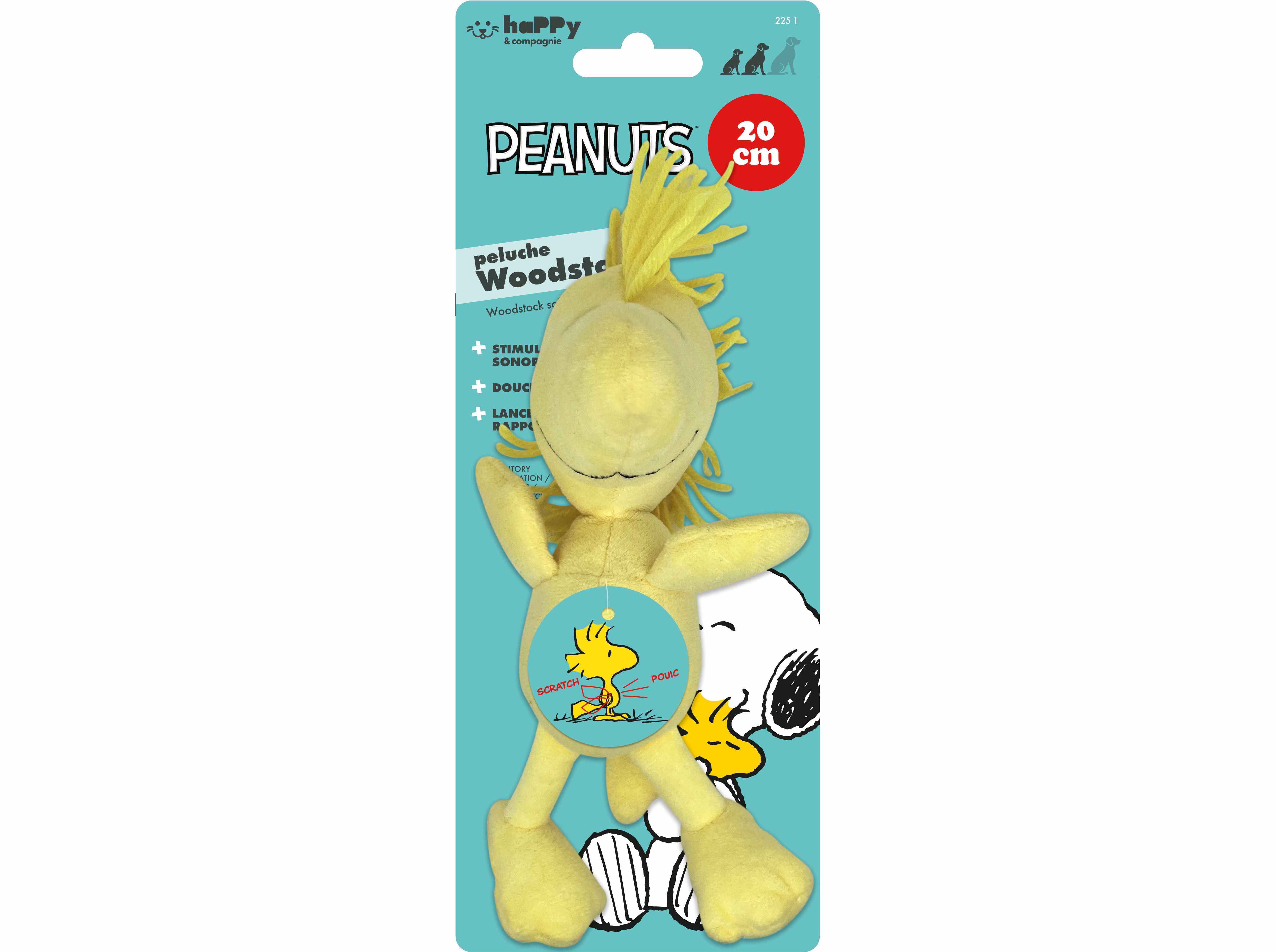 BRINQUEDO PARA C&Atilde;O SNOOPY PELUCHE WOODSTOCK 20CM image number 1