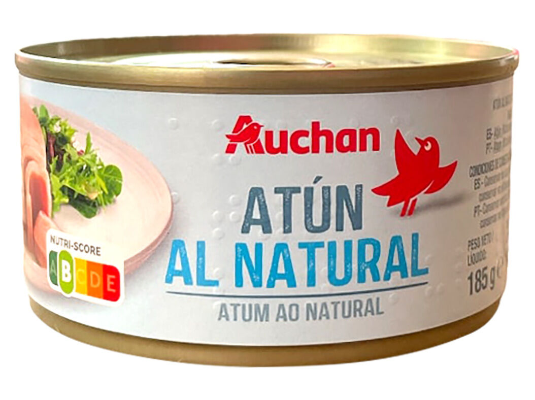 ATUM AO NATURAL AUCHAN 185(130)G