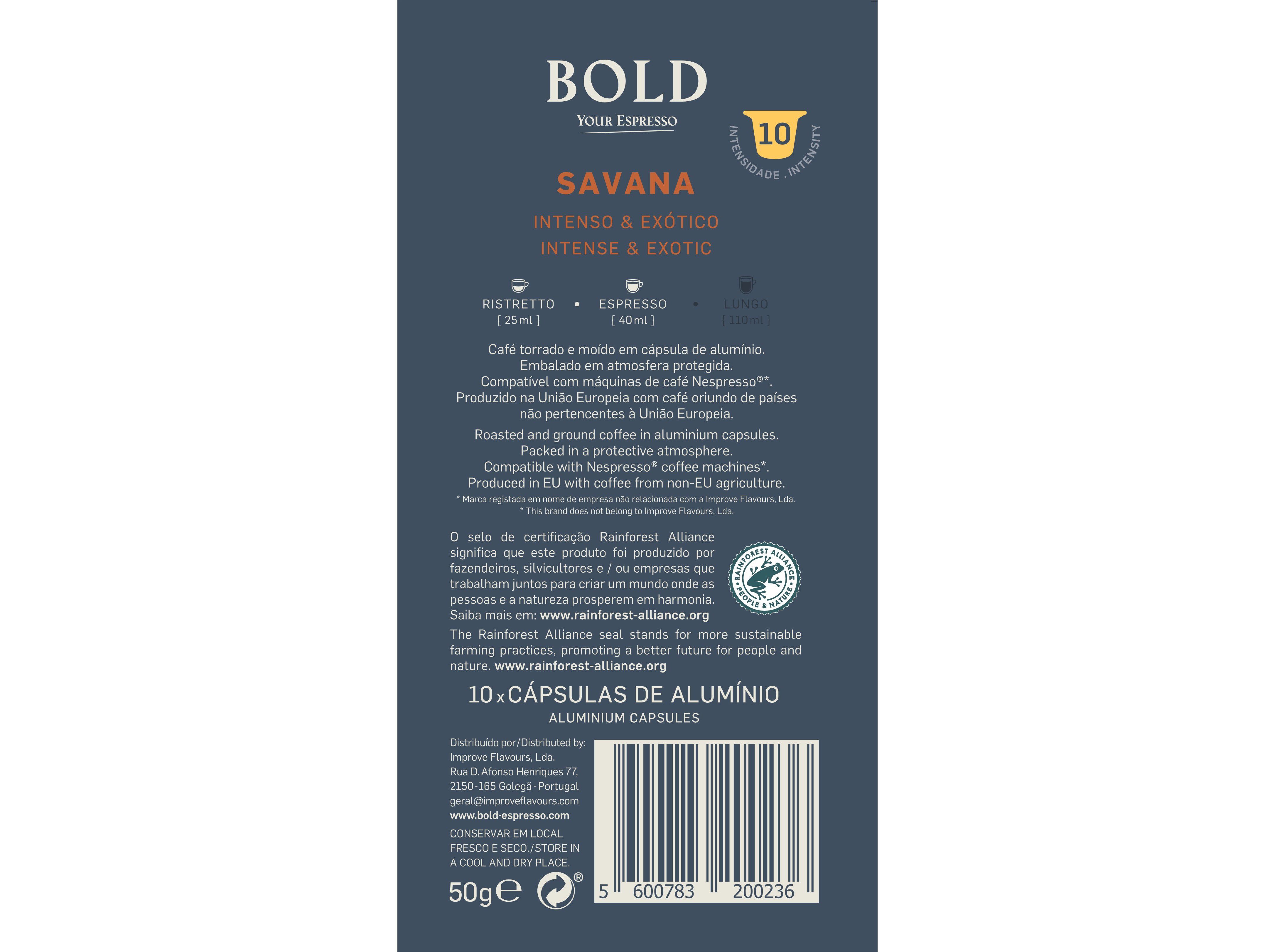 C&Aacute;PSULAS CAF&Eacute; BOLD ALUMINIO COMPAT&Iacute;VEL COM NESPRESSO SAVANA 10 UN image number 1