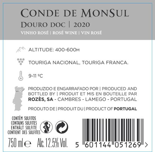 VINHO ROSÉ CONDE DE MONSUL DOURO 0.75 L