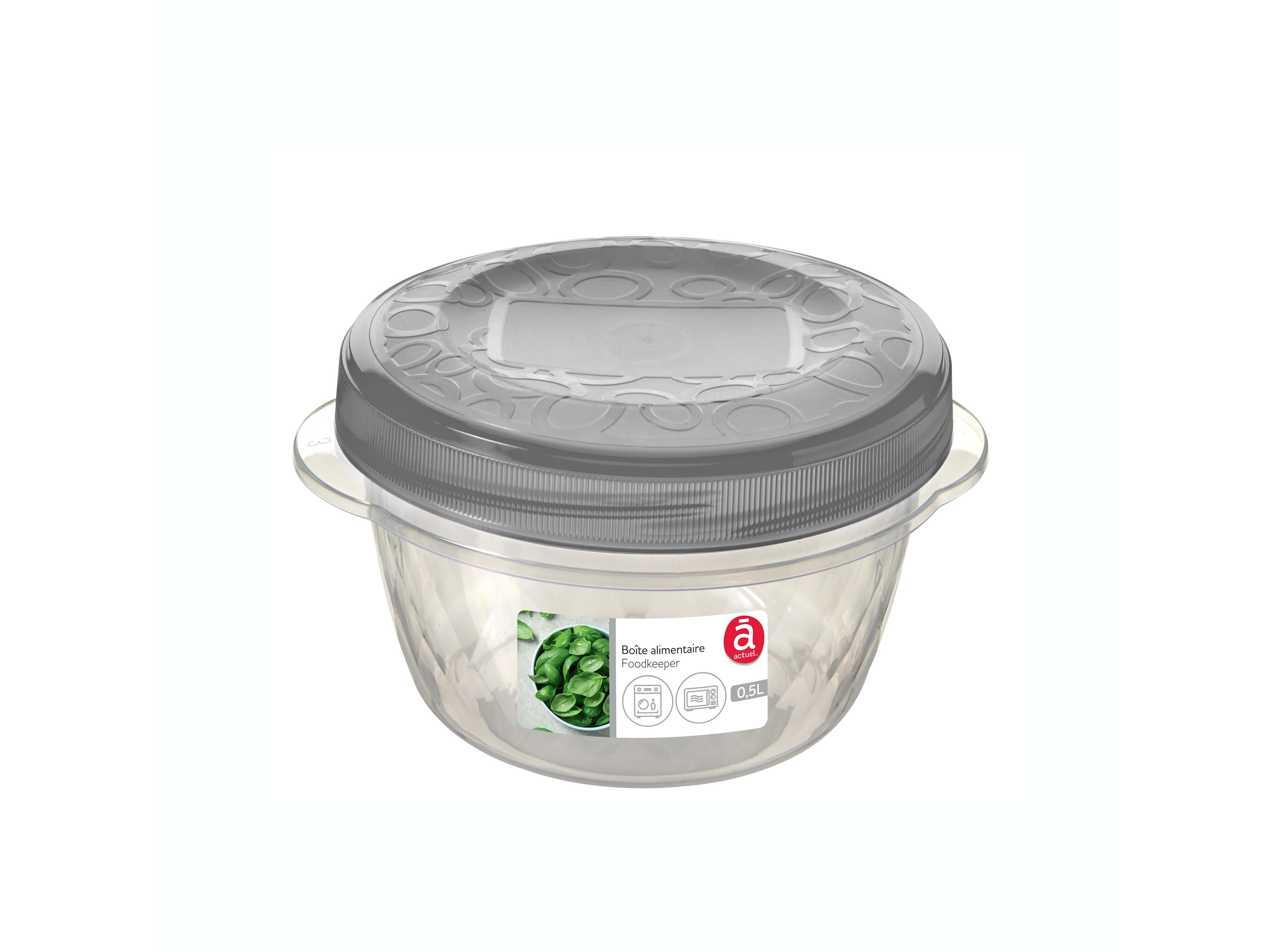 CONJUNTO 4 CAIXAS CONSERVA&Ccedil;&Atilde;O REDONDAS AUCHAN ESSENCIAL PL&Aacute;STICO 0.5L image number 1