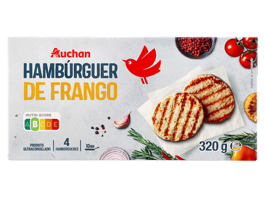 HAMB&Uacute;RGUER DE FRANGO AUCHAN FRANGO 4UN 320G