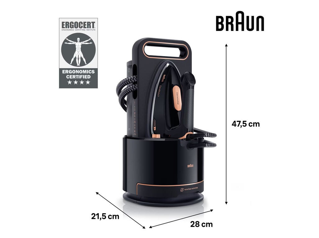 FERRO COM CALDEIRA BRAUN IS9090BK CARESTYLE 9 (PRESS&Atilde;O 9 BAR - 2700 W - JATO VAPOR 750 G/MIN) image number 7