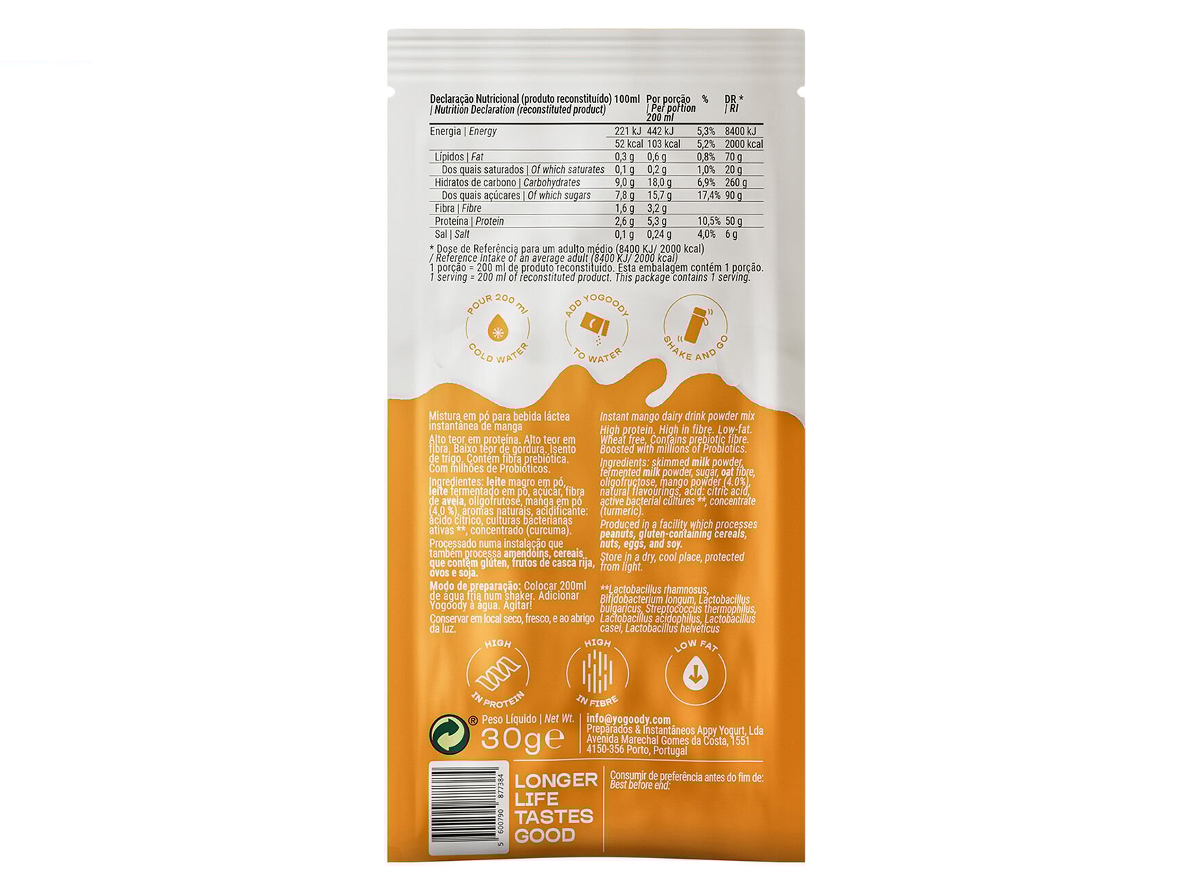 PREPARADO PARA BATIDO YOGOODY MANGA 30G image number 1