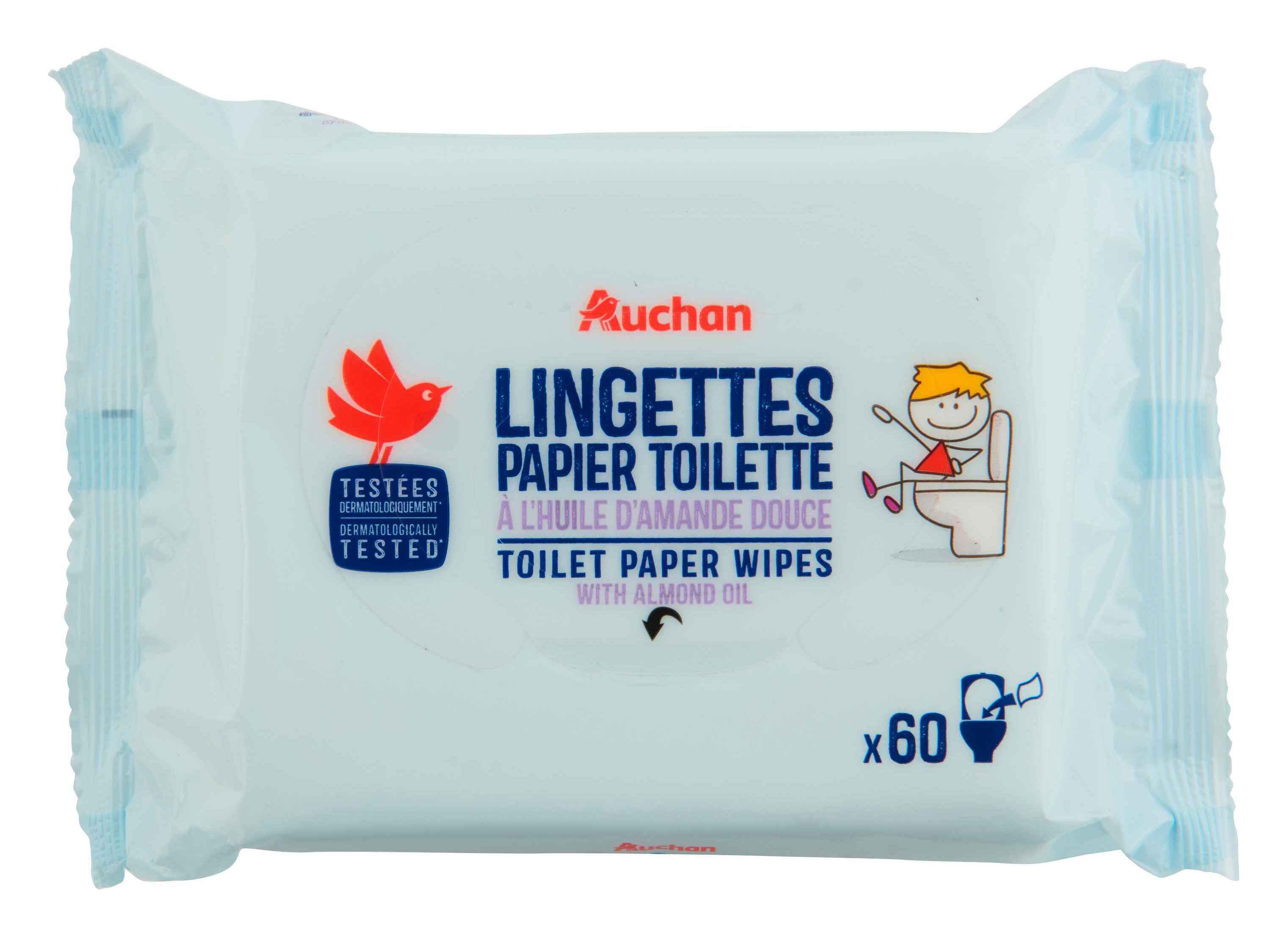 PAPEL HIGI&Eacute;NICO AUCHAN KIDS H&Uacute;MIDO 60UN