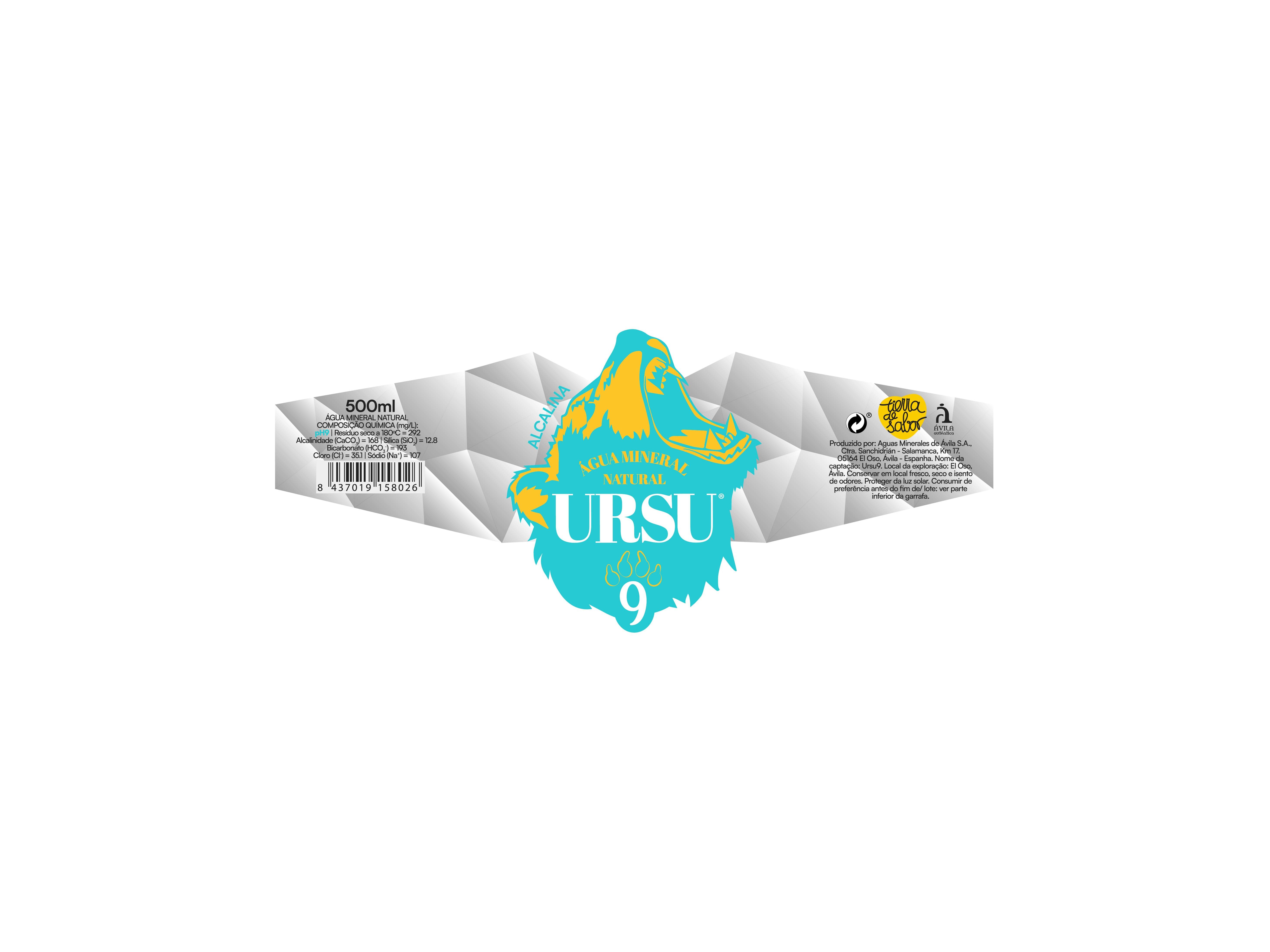 AGUA MINERAL NATURAL URSU9 ALCALINA 0.5L image number 1