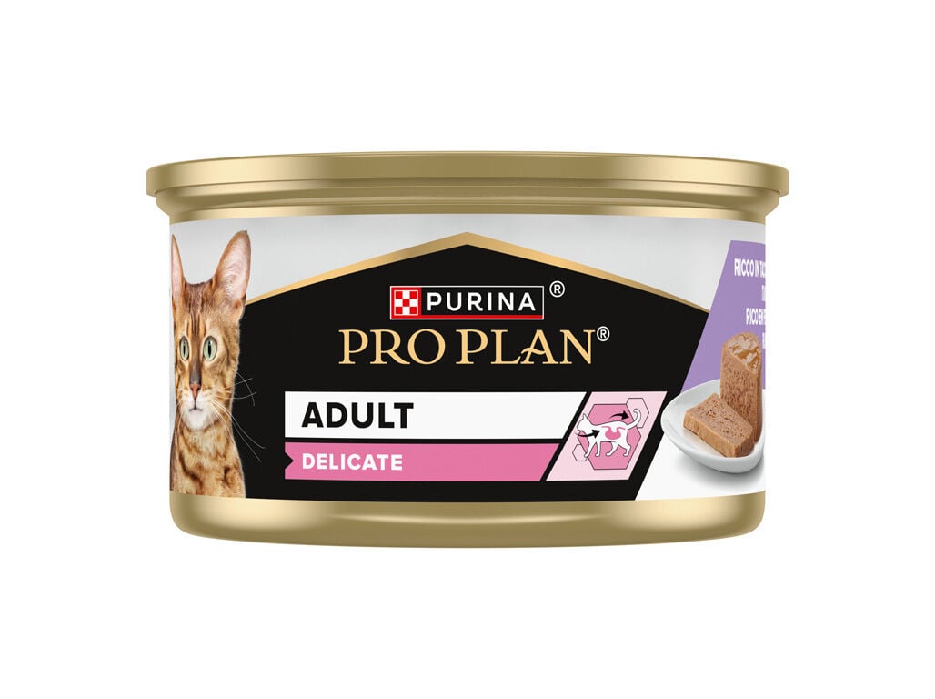 COMIDA H&Uacute;MIDA GATO PRO PLAN DELICATE MOUSSE PERU 85G image number 1