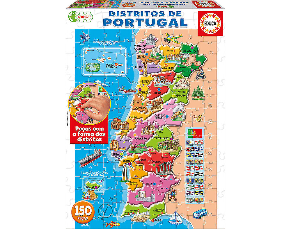 PUZZLE MAPA DE PORTUGAL EDUCA 150 PE&Ccedil;AS
