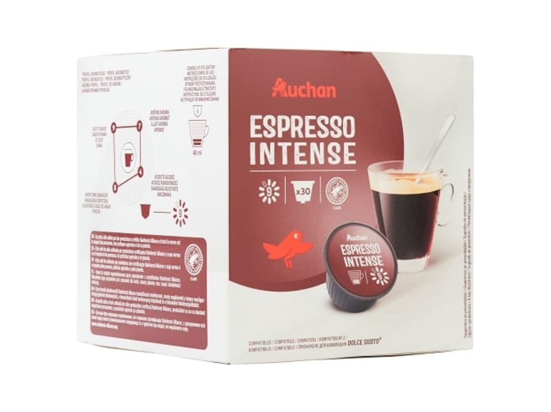 C&Aacute;PSULAS CAF&Eacute; AUCHAN COMP DG EXPRESSO INTENSO INT. 9 30 UN