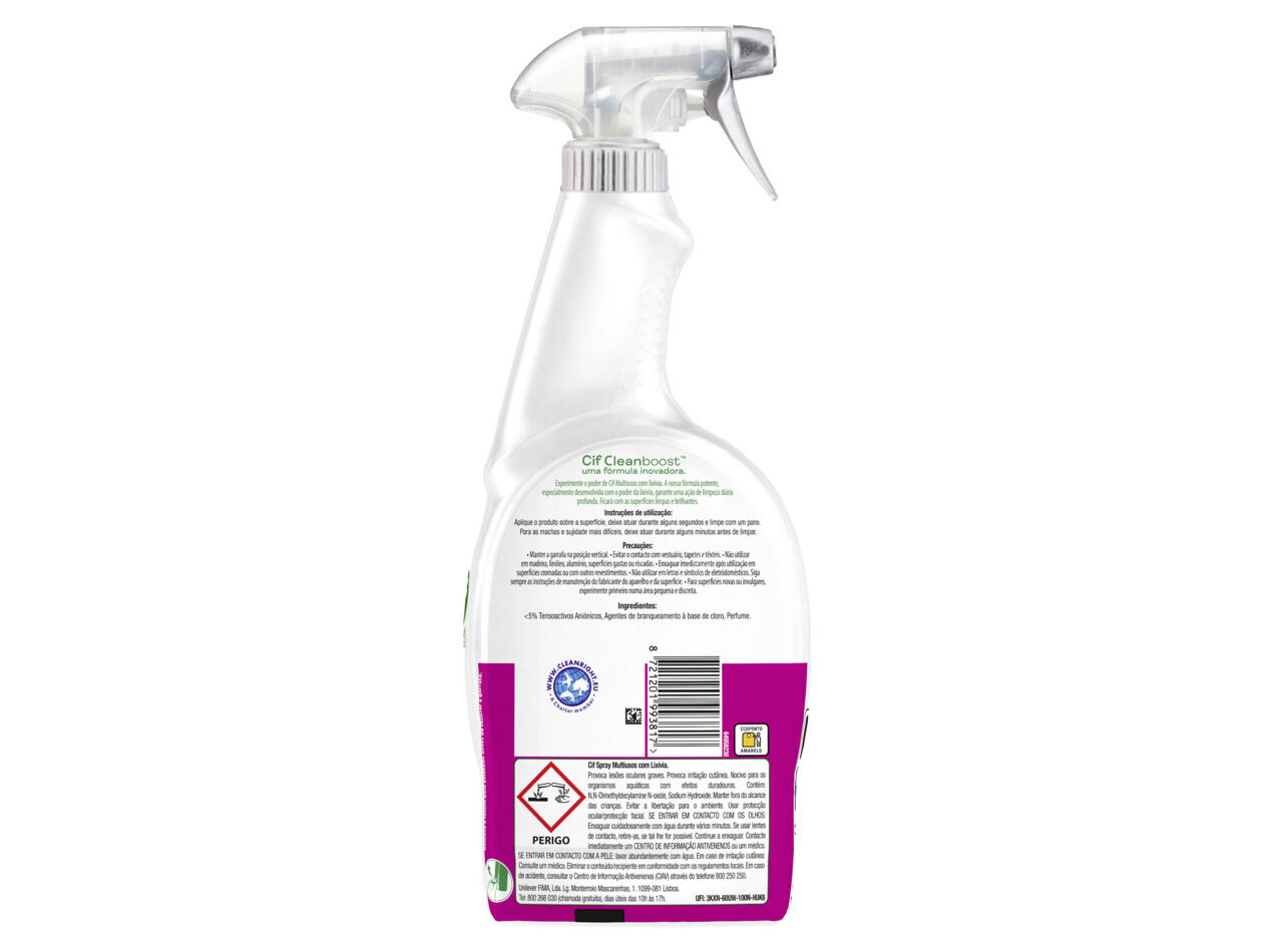 DETERGENTE CIF LIMPEZA SPRAY POWER&SHINE 750ML image number 1