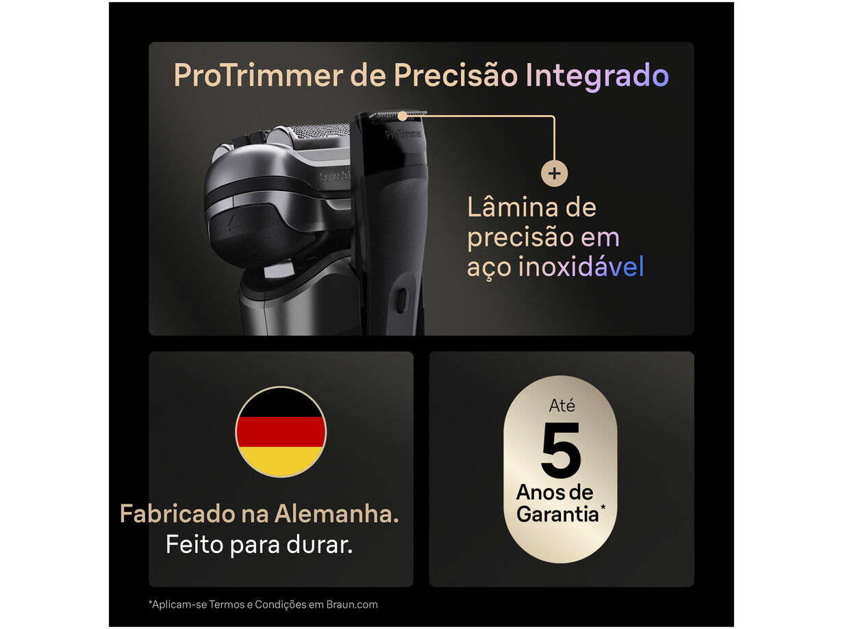 M&Aacute;QUINA BARBEAR BRAUN SHAVER S9 9655 CC GREY 1 image number 5