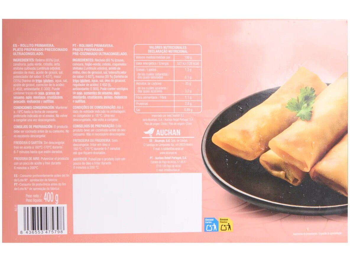 ROLINHO PRIMAVERA AUCHAN ULTRACONGELADO 8UN 400G image number 1