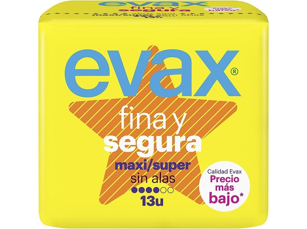 PENSOS HIGI&Eacute;NICOS FINA E SEGURA MAXI EVAX 13 UN image number 1