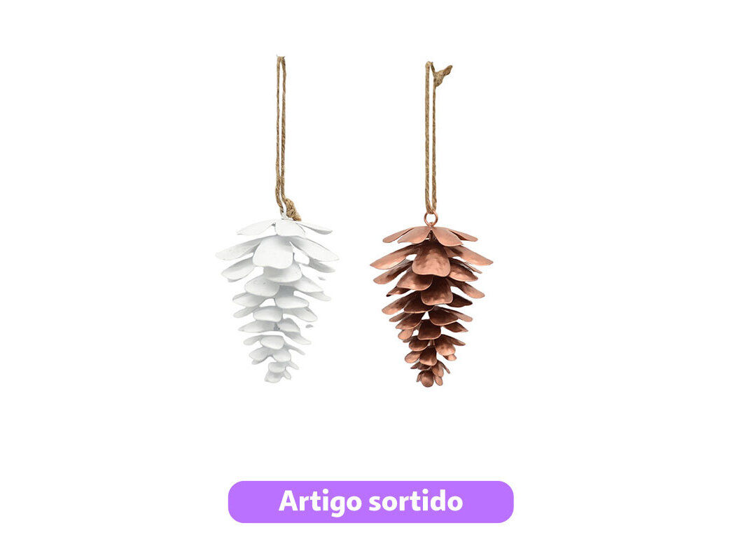 PINHA PARA PENDURAR ACTUEL EM METAL 8.5CM CORES SORTIDAS image number 0