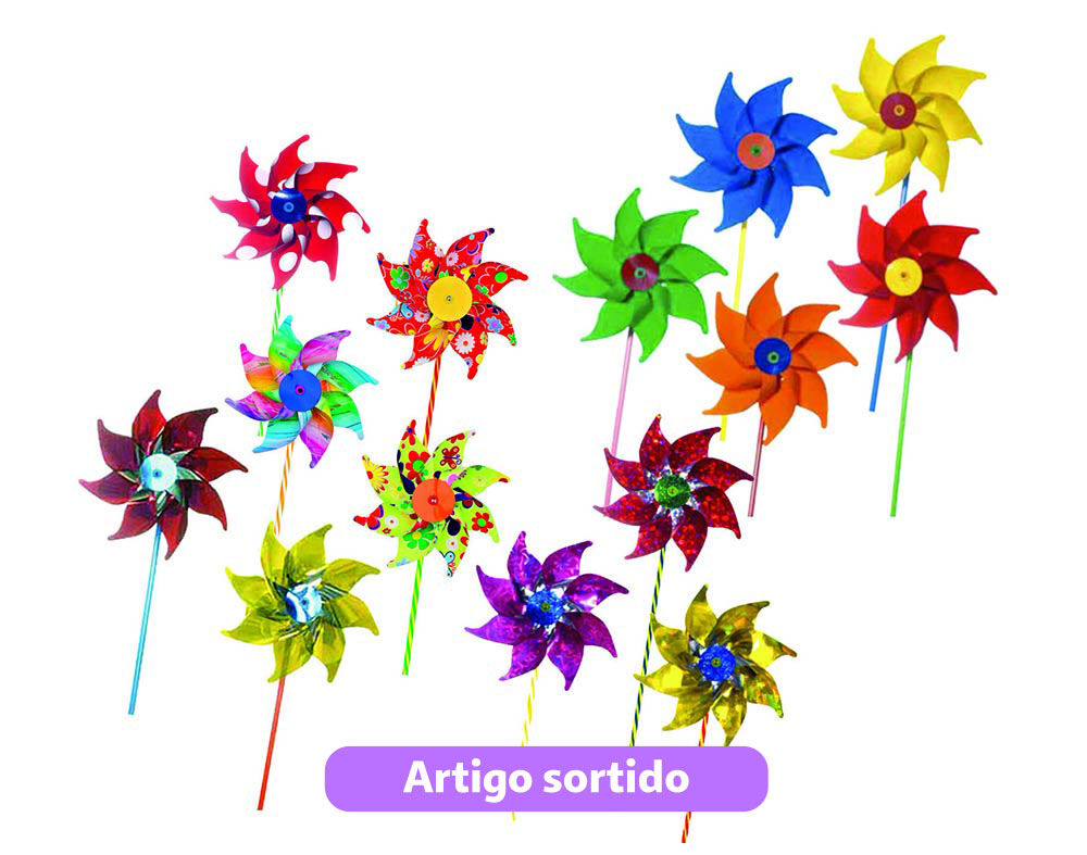 MOINHO DE VENTO ONE TWO FUN 16CM CORES SORTIDAS
