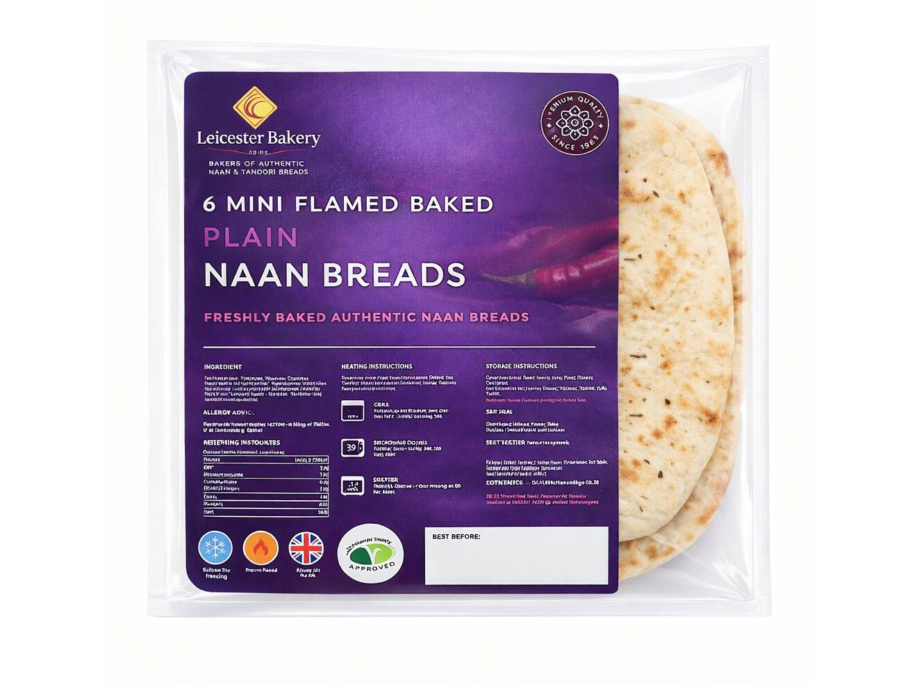 PAO MINI LEICESTER BAKERY NAN PLAIN IN ONE PACK 6 UN