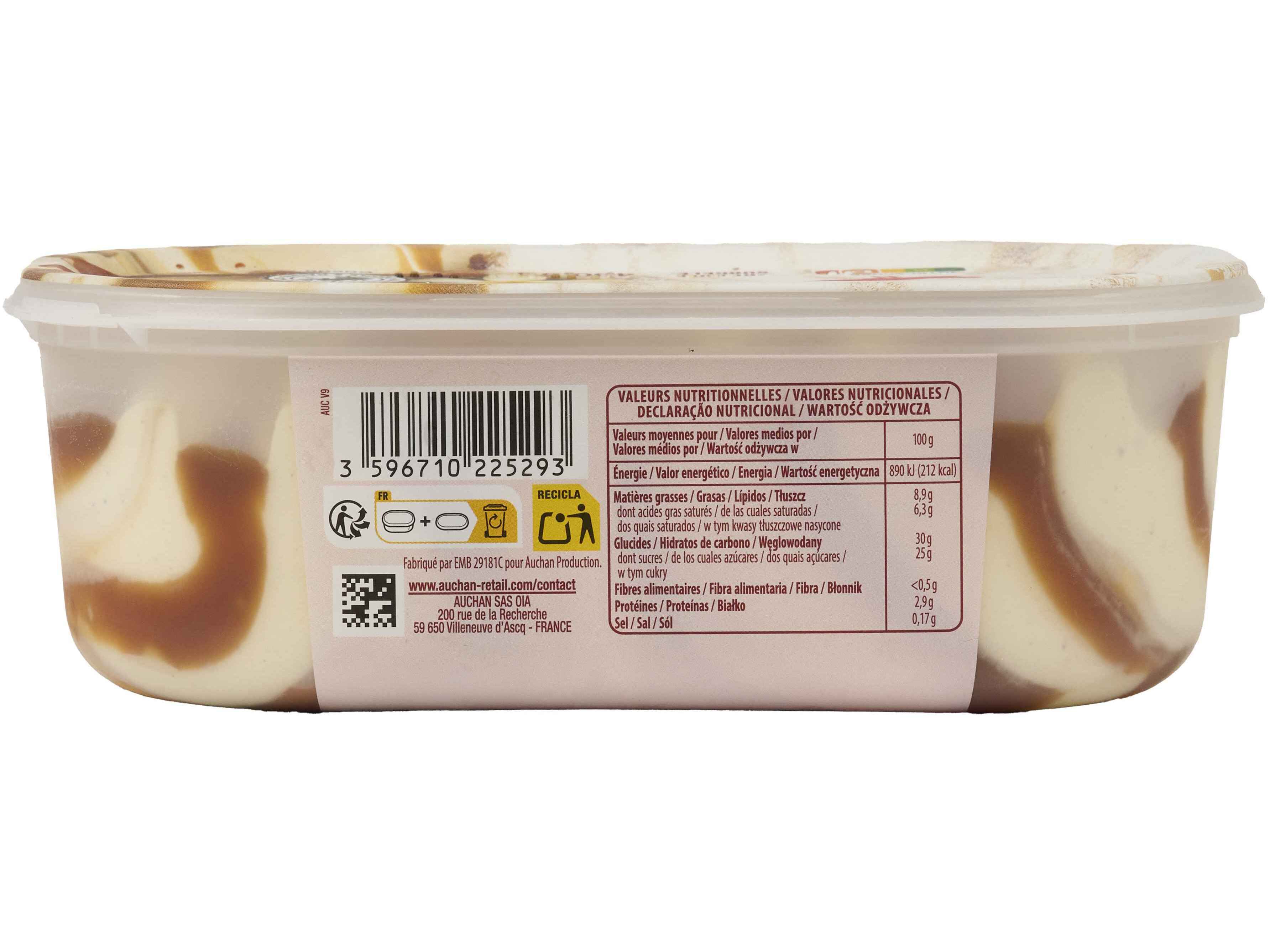 GELADO AUCHAN BAUNILHA NOZES-PEC&Atilde;S 900ML image number 3