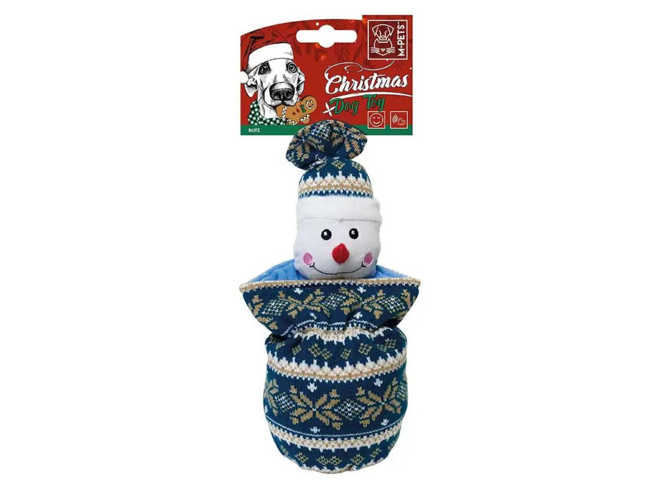 BRINQUEDO NATAL C&Atilde;O MPETS BONECO NEVE 20X10CM