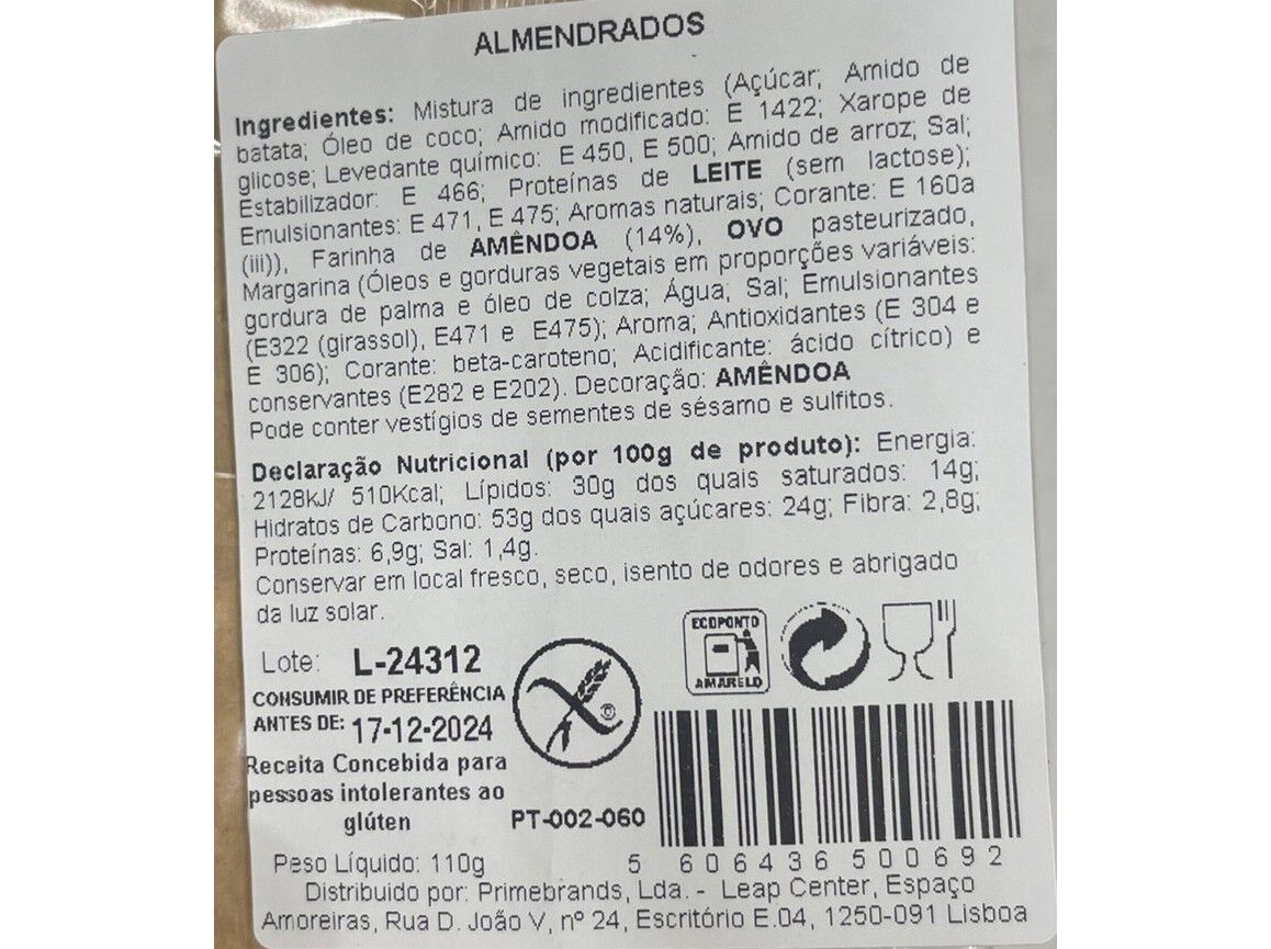 BISCOITO MUSEU DO P&Atilde;O ALMENDRADOS SEM GL&Uacute;TEM 110G image number 1
