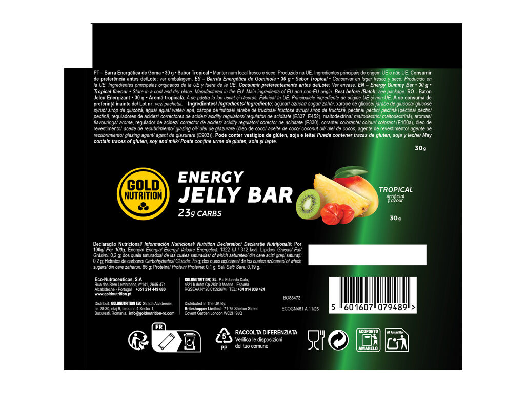 JELLY BAR GOLDNUTRITION TROPICAL 30G image number 1