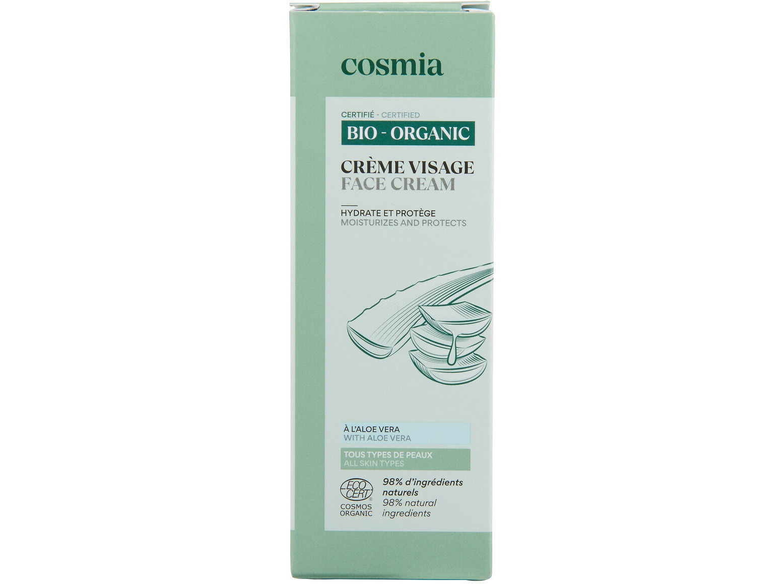 CREME ROSTO COSMIA BIO ALOE VERA HIDRATA E PROTEGE 50ML image number 0