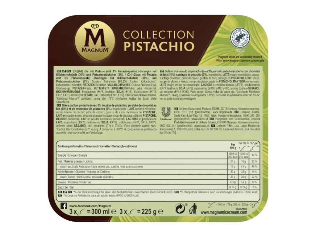 GELADO MAGNUM PISTACHIO 3X100ML image number 1