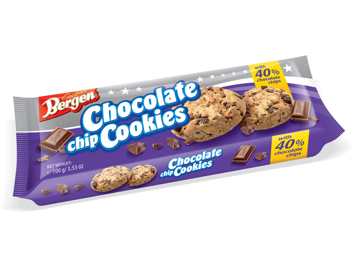BOLACHAS COOKIES BERGEN CHOC CHIP 40% 100G image number 0