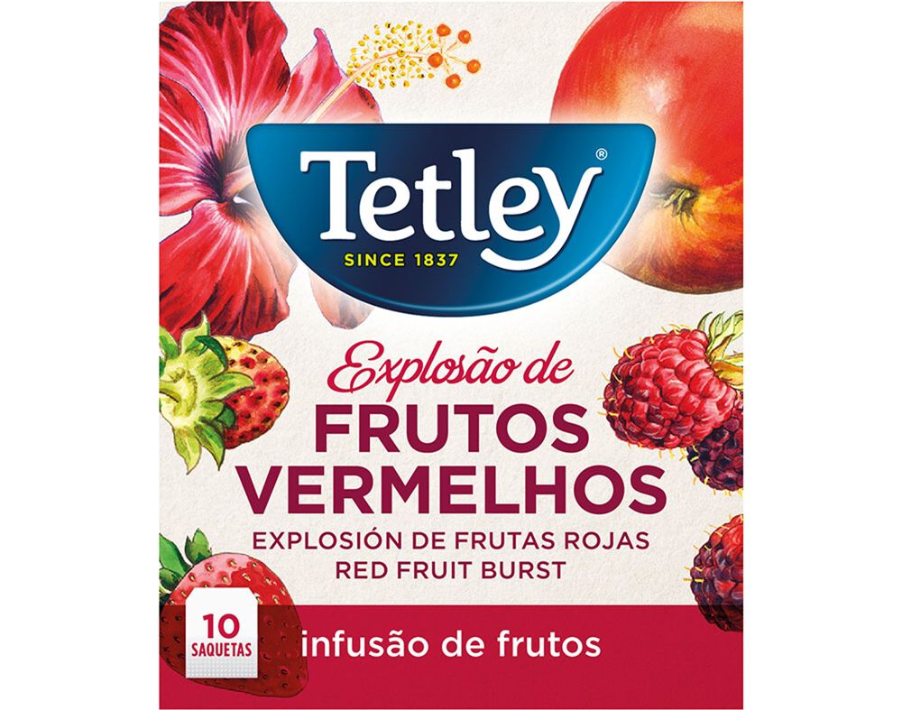 INFUS&Atilde;O TETLEY EXPLOS&Atilde;O FRUTOS VERMELHOS 10 SAQUETAS