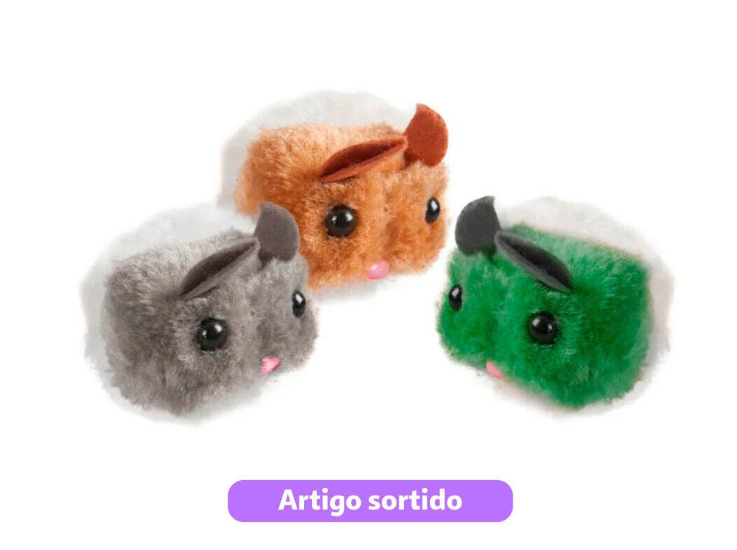 BRINQUEDO GATO FLAMINGO RATINHO INTERATIVO 7CM ARTIGO SORTIDO