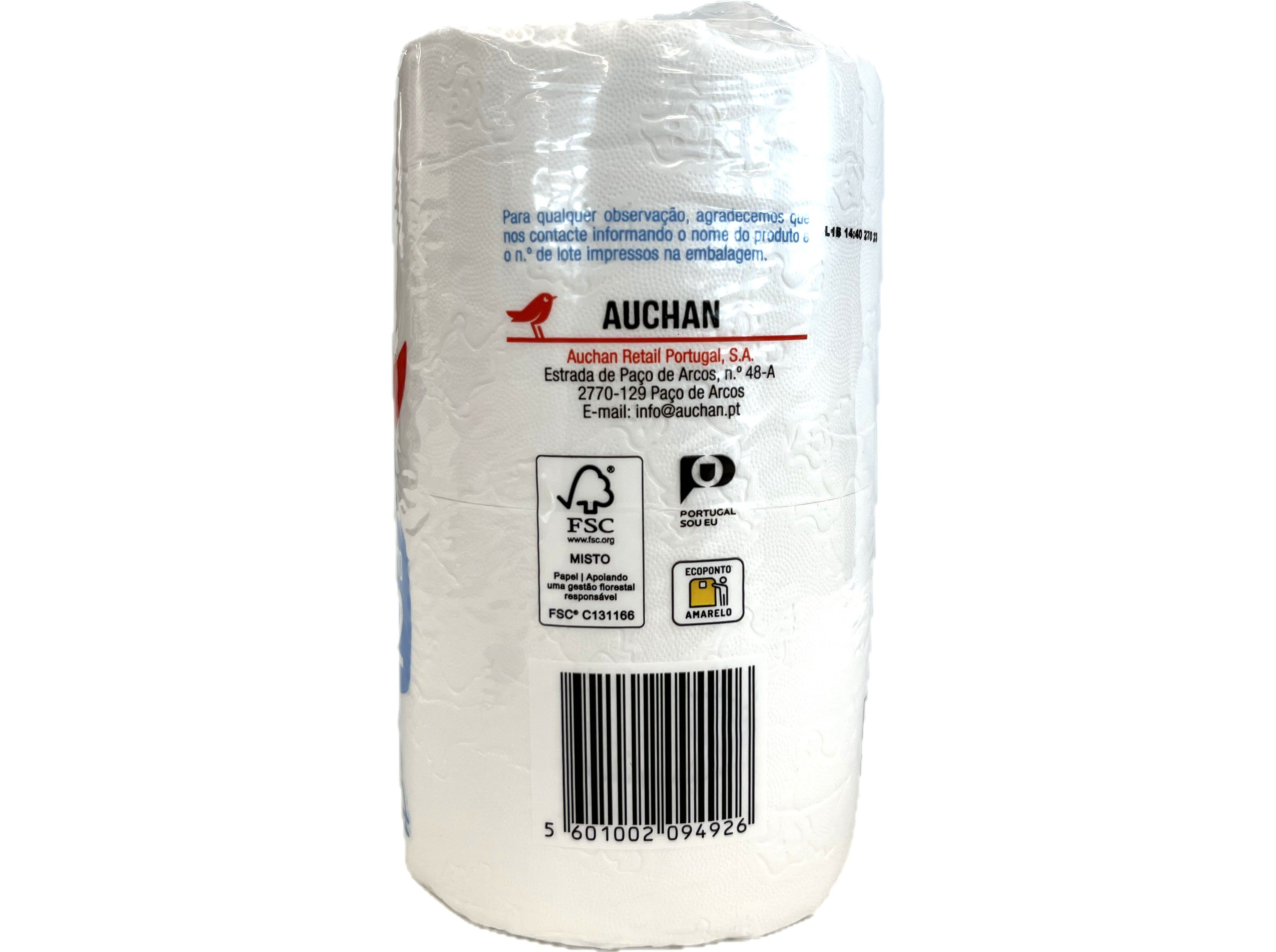 PAPEL HIGI&Eacute;NICO AUCHAN FOLHA DUPLA COMPACTO 6 ROLOS = 12 ROLOS image number 3
