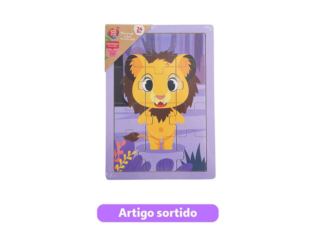 PUZZLE ANIMAIS ONE TWO FUN 12 PE&Ccedil;AS MODELOS SORTIDOS image number 5