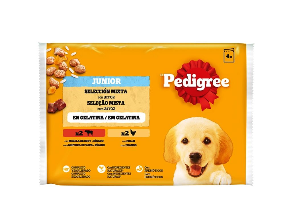 COMIDA H&Uacute;MIDA PARA C&Atilde;O PEDIGREE GELEIA J&Uacute;NIOR 4X100G