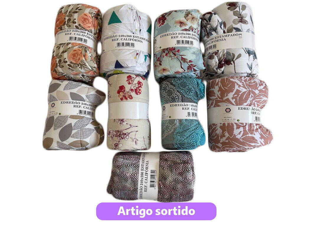 EDRED&Atilde;O 100% POLIESTER ESTAMPADO 220X240CM MODELOS SORTIDOS
