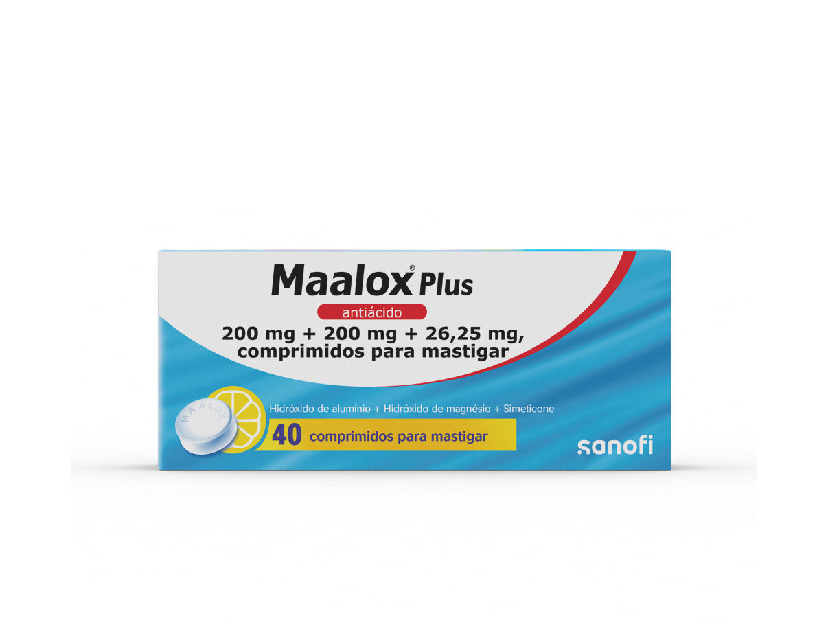 COMPRIMIDOS MAALOX MASTIGAR PLUS 200+200+26.25MG 40UN image number 0