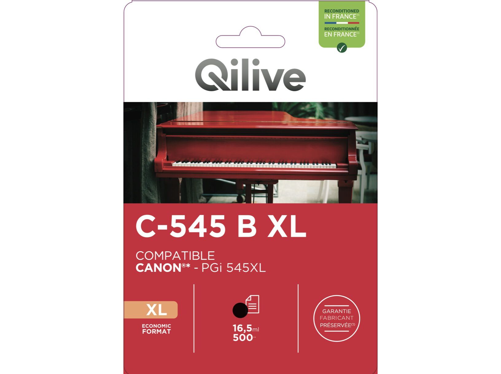 TINTEIRO COMPAT/ RECICL QILIVE C-545XL 21168 PRETO 18ML