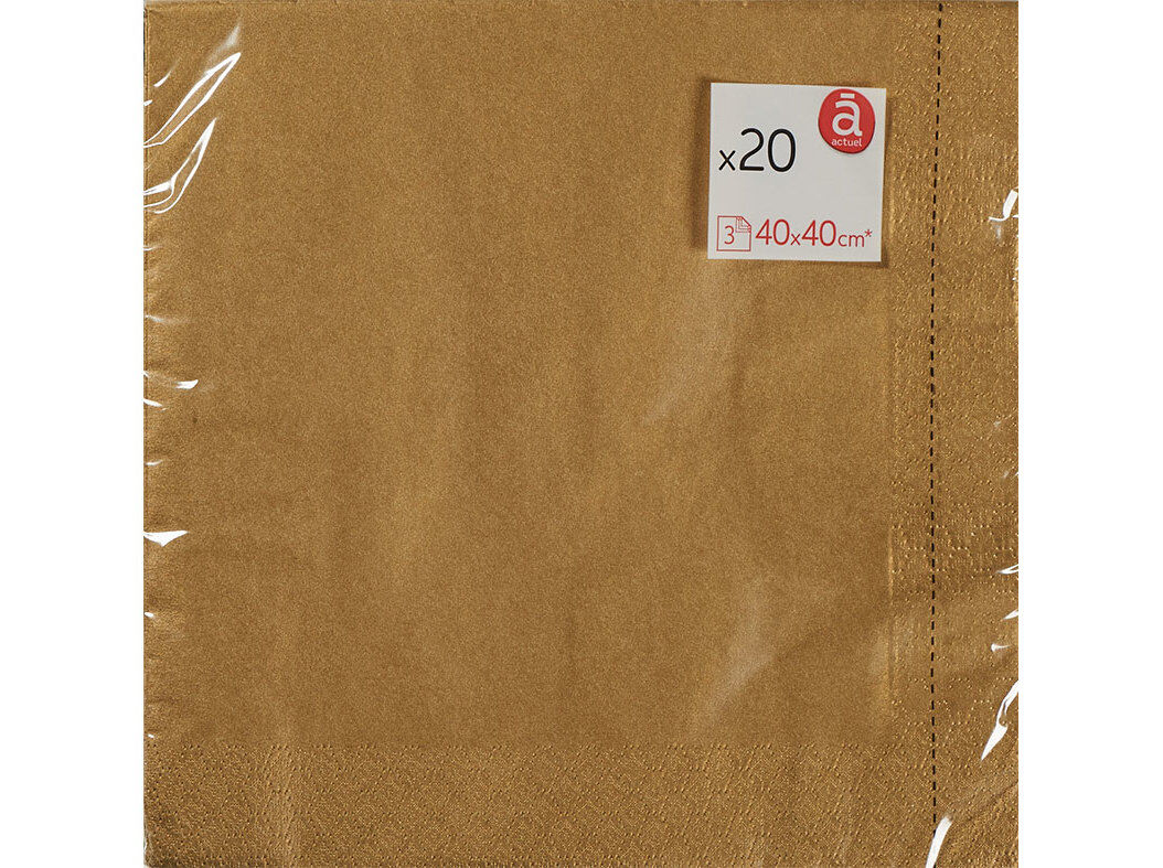 GUARDANAPOS ACTUEL DOURADO 40X40CM X20