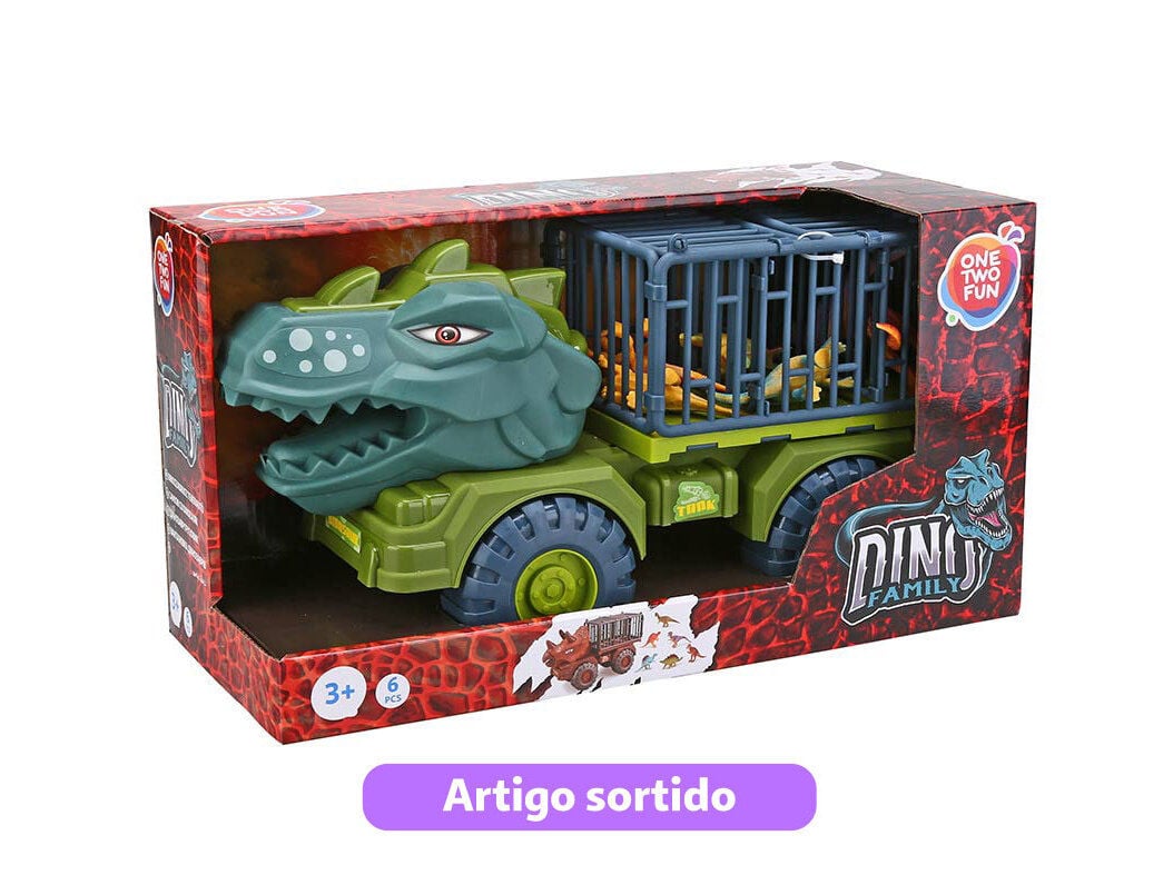 CAMI&Atilde;O DINO ONE TWO FUN COM 6 DINOSSAUROS MODELOS SORTIDOS image number 2