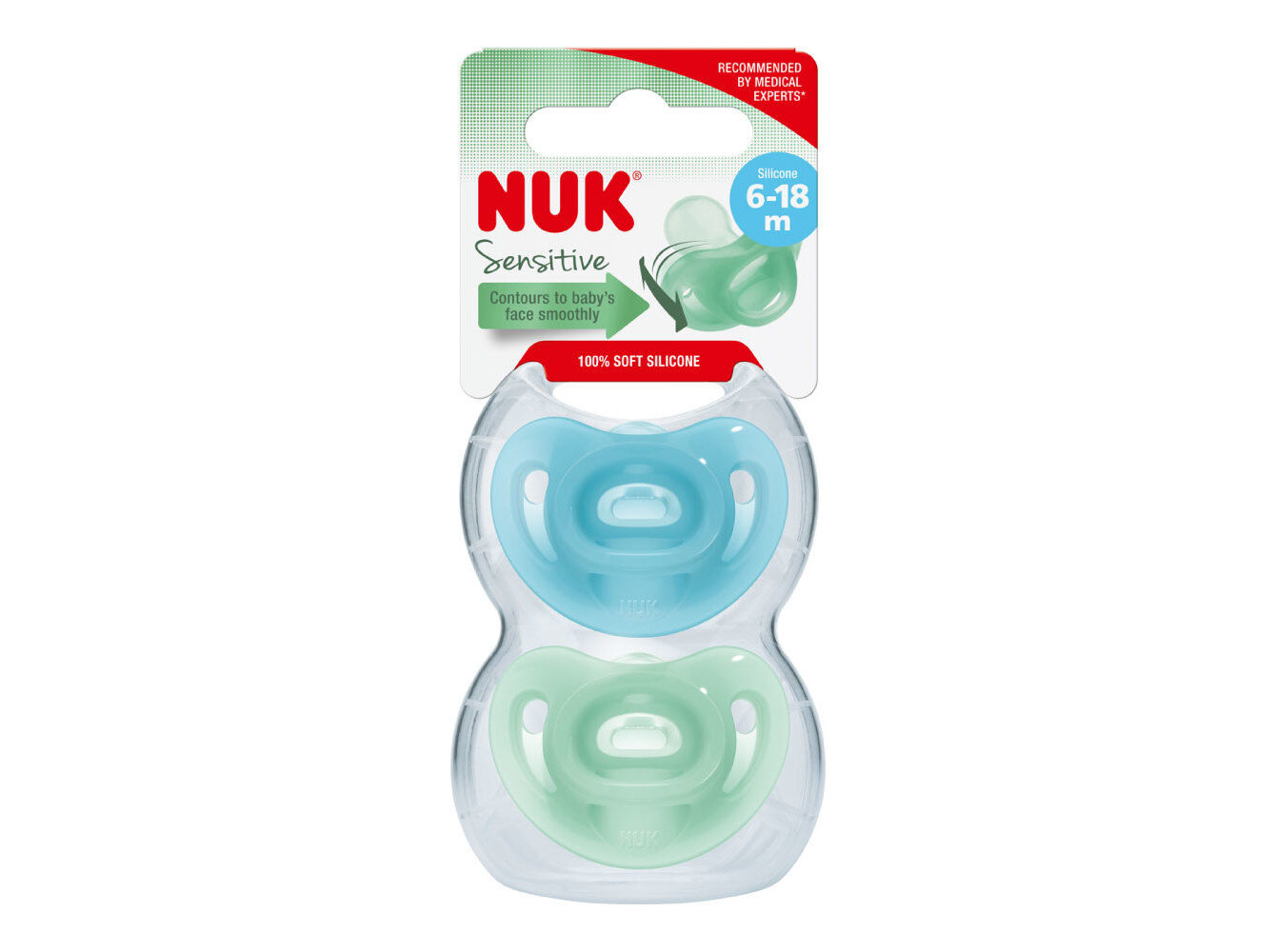 CHUPETA NUK SENSITIVE SILICONE 6-18MESES 2UN image number 0