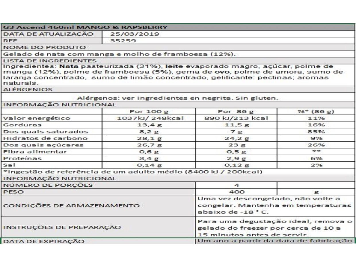 GELADO H&Auml;AGEN-DAZS MANGA E FRAMBOESA 460ML image number 1