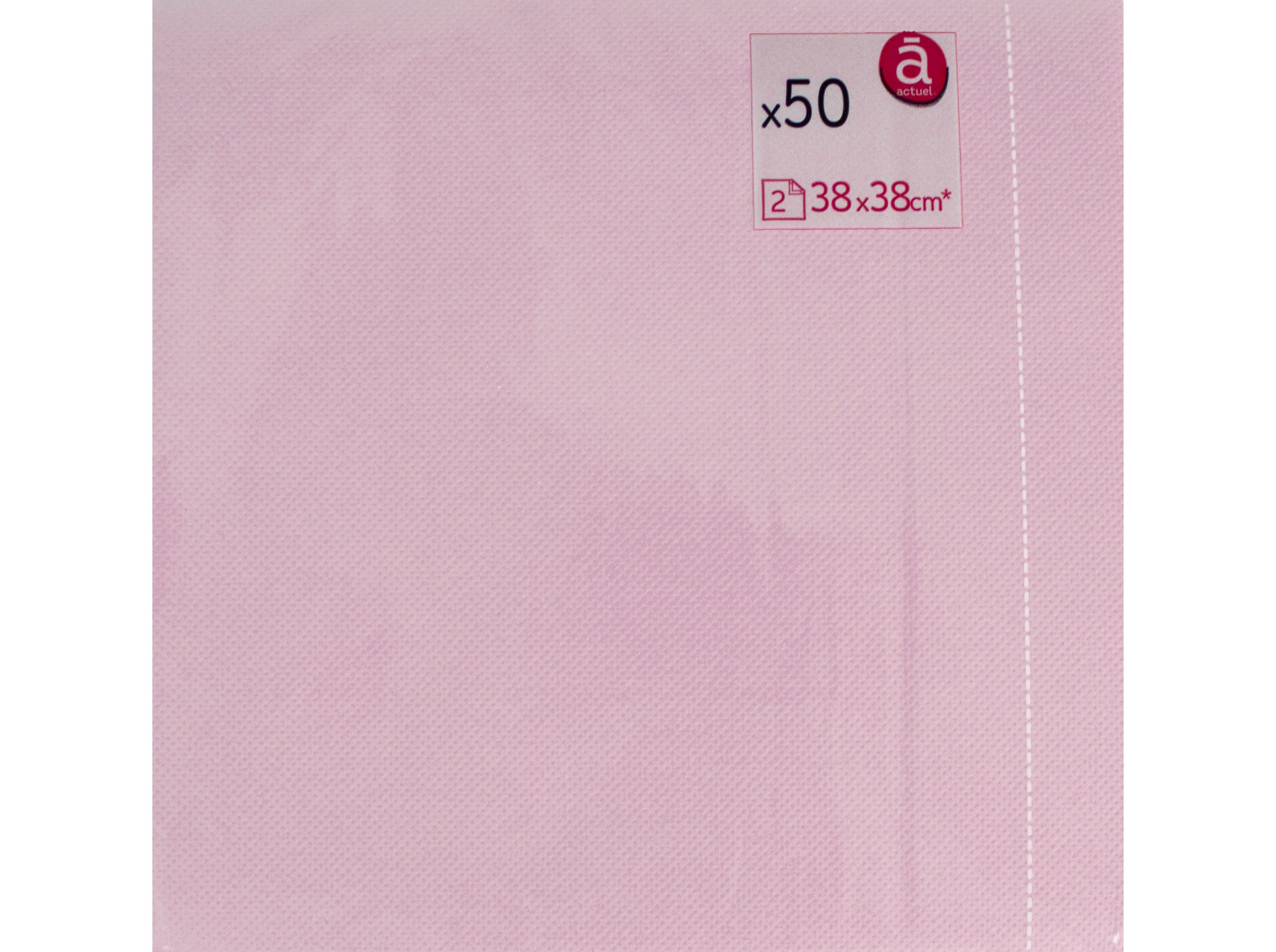 GUARDANAPOS FOLHA DUPLA ACTUEL ROSA 38X38CM 50 UNIDADES image number 0