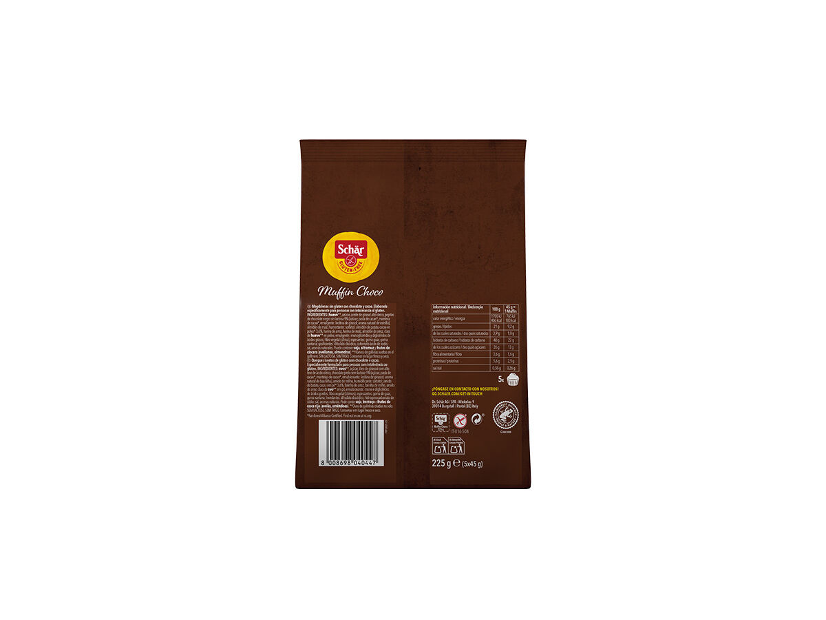 QUEQUES CHOCOLATE SCHAR SEM GLUTEN 225G image number 1